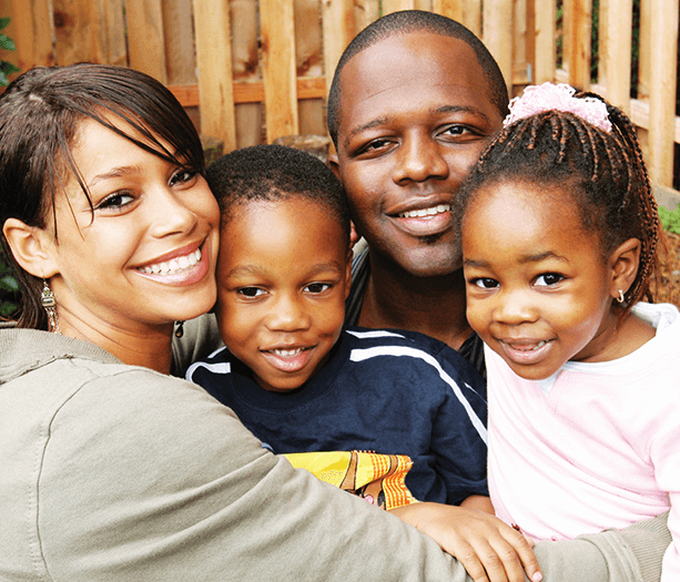 family smiling together