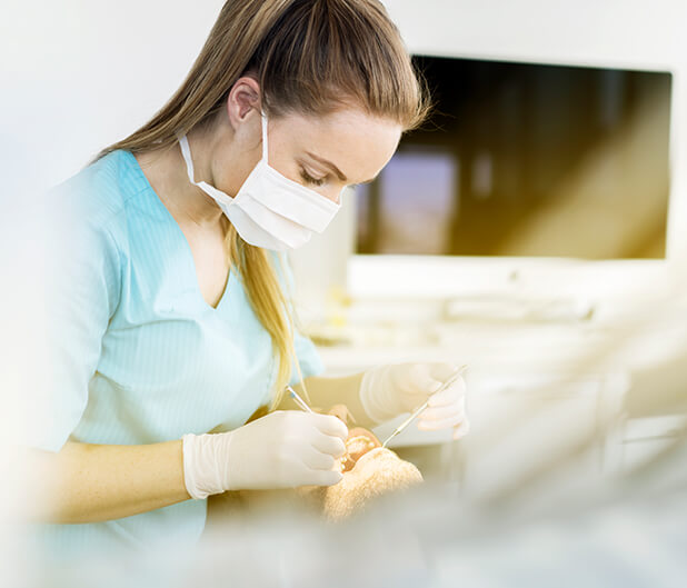 dental patient undergoing an exam